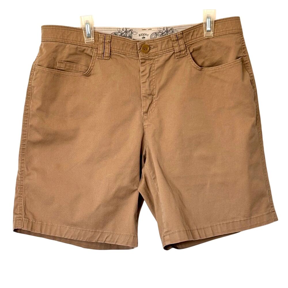 Riders By Lee Wms 14 M Khaki Bermuda Shorts Classic Summer Neutral
